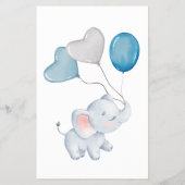 Baby Elephant ABC Baby shower Game Kaart (Achterkant)