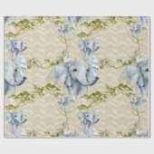 Baby Elephant Africa Savanna Wilde Dieren grijs Cadeaupapier (Vlak)