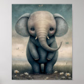 Baby Elephant African Animal | Elephant Wall Print (Voorkant)