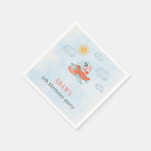 Baby Elephant Airplane Pilot Birthday Napkin Servet (Hoek)