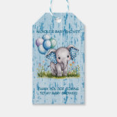 Baby Elephant and Wildflower Boy Baby Shower Cadeaulabel (Voorkant)