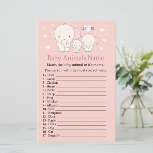 Baby Elephant Baby Animals Name Game (Staand voorkant)