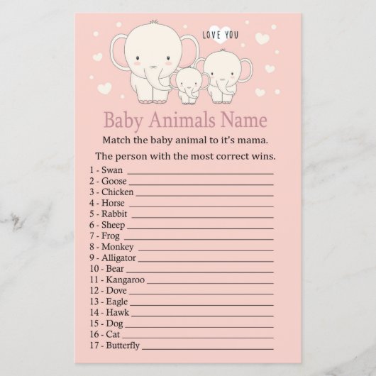 Baby Elephant Baby Animals Name Game (Voorkant)