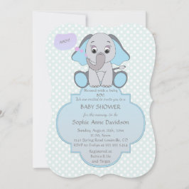 Baby Elephant Baby Boy Baby shower nodigt uit Kaart