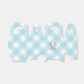 Baby Elephant Baby Boy Favor Box Play Gingham Bedankdoosjes (Uitgevouwen)