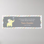 Baby Elephant | Baby shower banner Poster (Voorkant)
