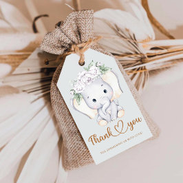 Baby Elephant baby shower bedankt cadeau labels Cadeaulabel