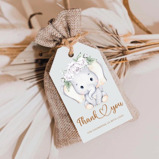 Baby Elephant baby shower bedankt cadeau labels Cadeaulabel