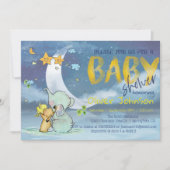 Baby Elephant Baby shower Boy Invitation Kaart (Voorkant)