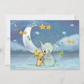 Baby Elephant Baby shower Boy Invitation Kaart (Achterkant)