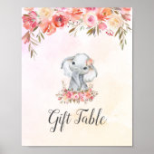 Baby Elephant Baby shower Cadeaus Poster (Voorkant)