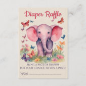Baby Elephant Baby shower Diaper Raffle Informatiekaartje (Voorkant)