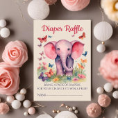 Baby Elephant Baby shower Diaper Raffle Informatiekaartje