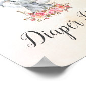 Baby Elephant Baby shower Diaper Raffle Poster (Hoek)