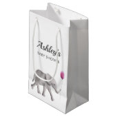 Baby Elephant Baby shower Favor Gift Bag, Roze Klein Cadeauzakje (Voorkant Gekanteld)