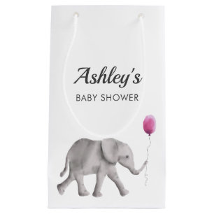 Baby Elephant Baby shower Favor Gift Bag, Roze Klein Cadeauzakje
