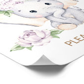 Baby Elephant Baby shower Favors Sign Poster (Hoek)