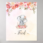 Baby Elephant Baby shower Food Poster (Voorkant)