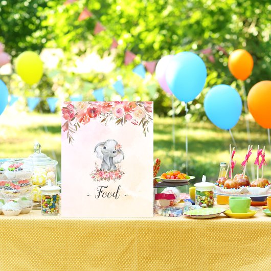 Baby Elephant Baby shower Food Poster
