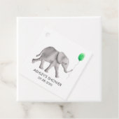 Baby Elephant Baby shower Gift Labels, Green & Gre Bedankjes Labels (In situ)
