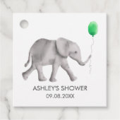 Baby Elephant Baby shower Gift Labels, Green & Gre Bedankjes Labels (Voorkant)