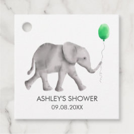 Baby Elephant Baby shower Gift Labels, Green & Gre Bedankjes Labels