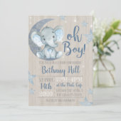 Baby Elephant Baby shower Invitation Kaart (Staand voorkant)