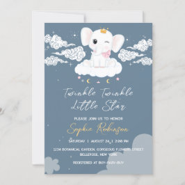 Baby Elephant Baby shower Invitation Kaart