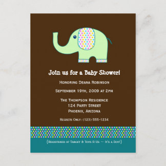 Baby Elephant Baby shower Invitation Uitnodiging Briefkaart
