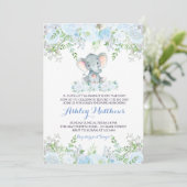 baby Elephant Baby Shower Invitations Kaart (Staand voorkant)