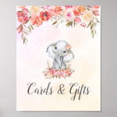 Baby Elephant Baby shower Kaarten Gifts Poster (Voorkant)