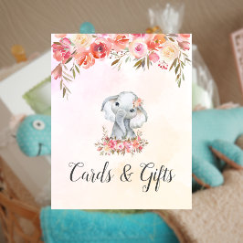 Baby Elephant Baby shower Kaarten Gifts Poster