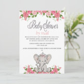 Baby Elephant Baby shower per post Kaart (Staand voorkant)
