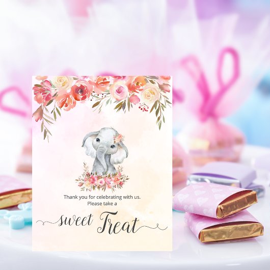 Baby Elephant Baby shower Sweet Treat Poster