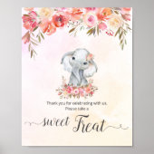 Baby Elephant Baby shower Sweet Treat Poster (Voorkant)