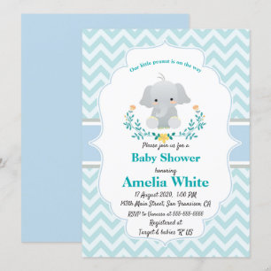 Baby Elephant Baby shower Uitnodigen Kaart