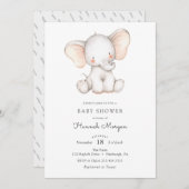 Baby Elephant baby shower-uitnodiging Kaart (Voorkant / Achterkant)
