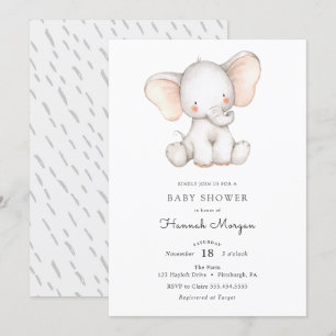 Baby Elephant baby shower-uitnodiging Kaart