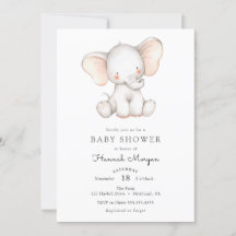 Baby Elephant baby shower-uitnodiging