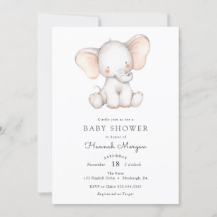 Baby Elephant baby shower-uitnodiging Kaart
