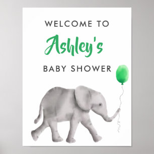 Baby Elephant Baby shower Welkomstteken Poster