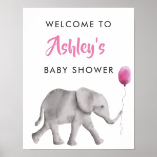 Baby Elephant Baby shower Welkomstteken Poster