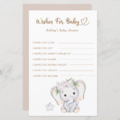Baby Elephant Baby shower wenst Baby (Voorkant / Achterkant)