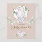 Baby Elephant Baby shower wenst Baby Kaart (Achterkant)