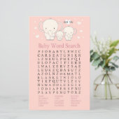 Baby Elephant Baby shower Word Search Game (Staand voorkant)