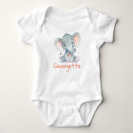 Baby Elephant Baby t-Shirt gepersonaliseerd monogr