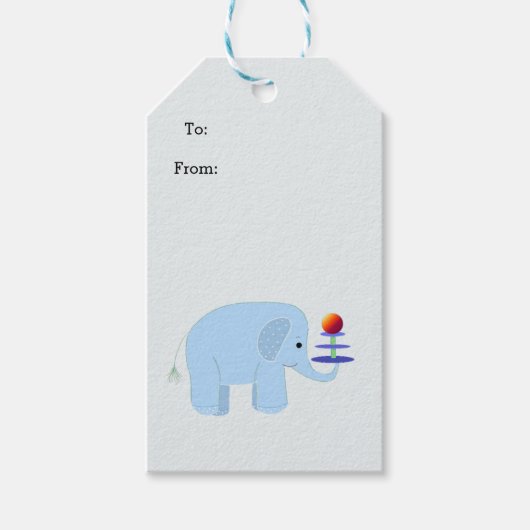 Baby Elephant Balancing Act Cadeaulabel (Voorkant)
