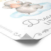 Baby Elephant & Balloons Dream Big Nursery Decor Poster (Hoek)