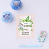 Baby Elephant BAPTISM Bautizo Bautismo Uitnodiging Flyer (Enkel)