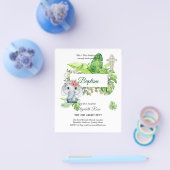 Baby Elephant BAPTISM Bautizo Bautismo Uitnodiging Flyer (Enkel)